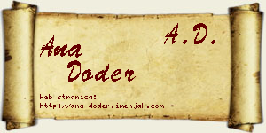 Ana Doder vizit kartica